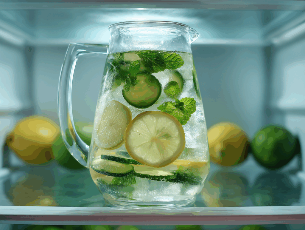 Ice water hack chilling in fridge for infusion