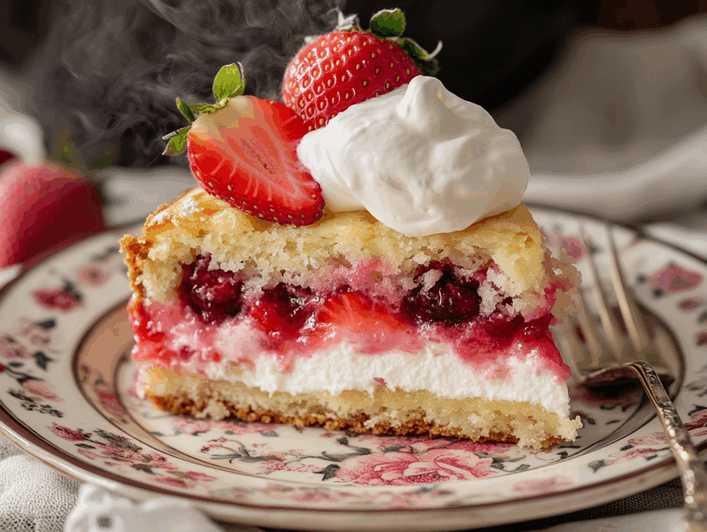 Strawberry cream cheese dump cake