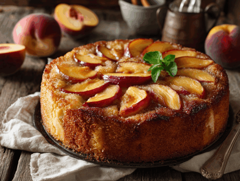 Brown Sugar Peach Cake (Cozy Summer Dessert Recipe)