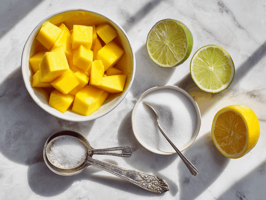 mango compote ingredients layout