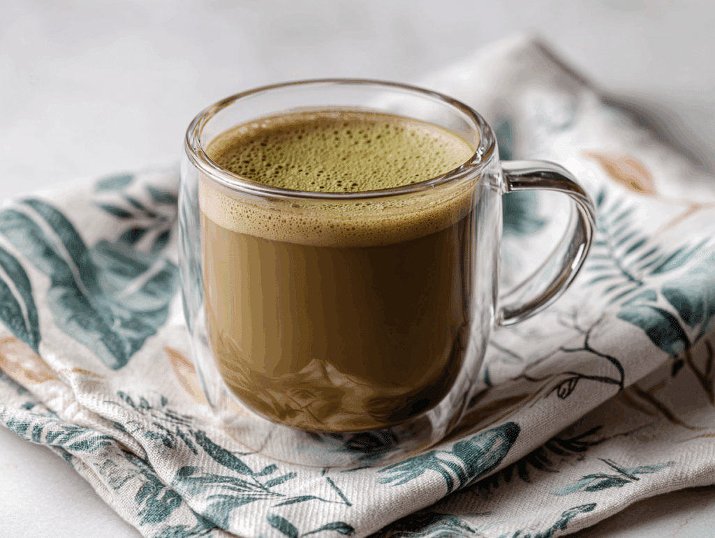serving matcha chocolate tea