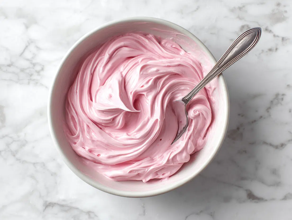Strawberry ganache in a bowl