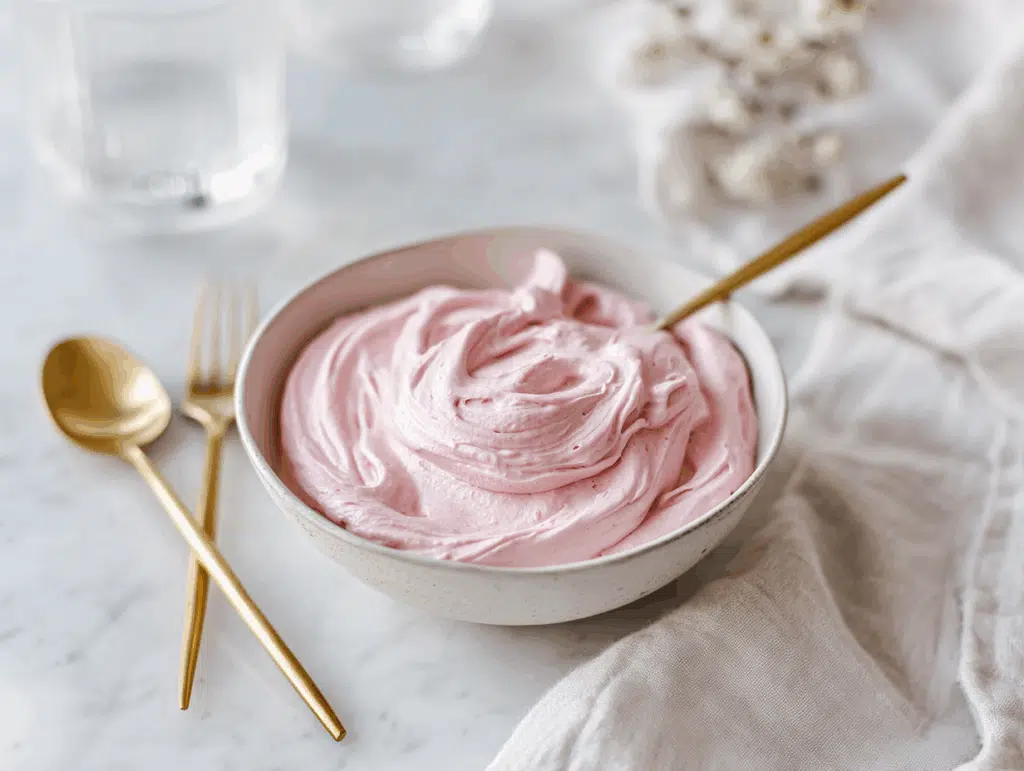 Strawberry ganache in a bowl
