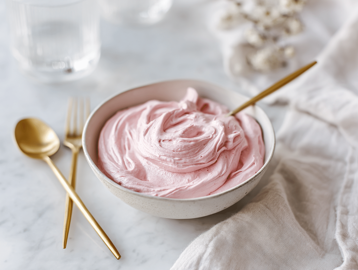 Strawberry ganache in a bowl