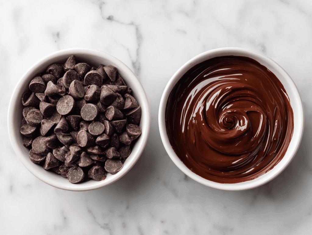 Preparing chocolate for layering in des