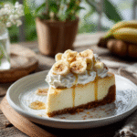 Banana cream cheesecake with whipped topping