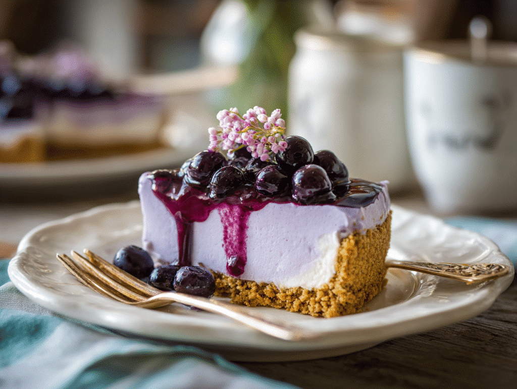 No Bake Huckleberry Cheesecake