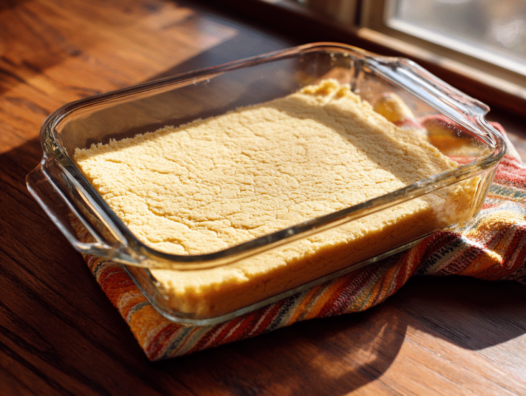 Shortbread base layer of Protein Twix Bars