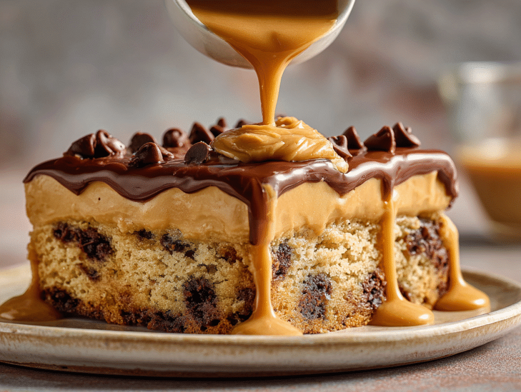 Peanut butter layer in baking dish