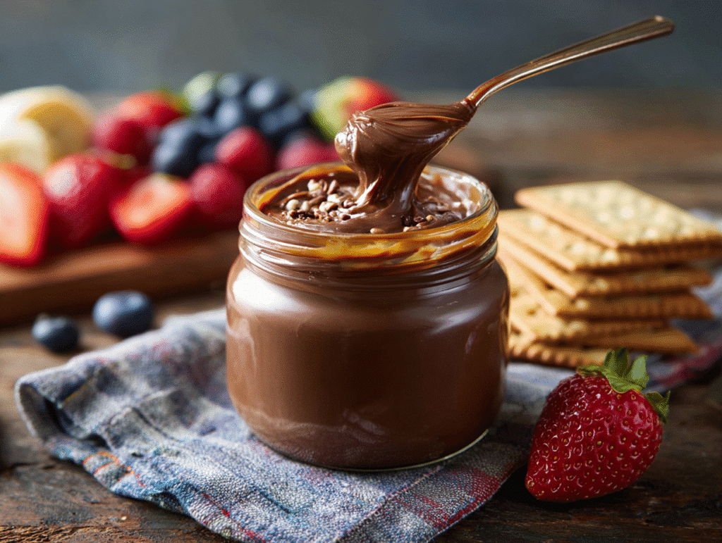 serving chocolate peanut butter in jar