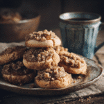 Gilmore Girls Coffee Cake Cookies styled with coffee