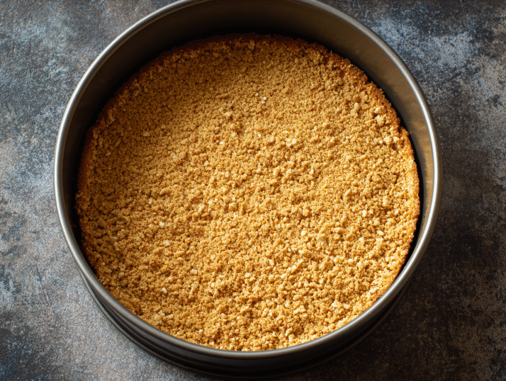 Pressed crust for butterscotch cheesecake