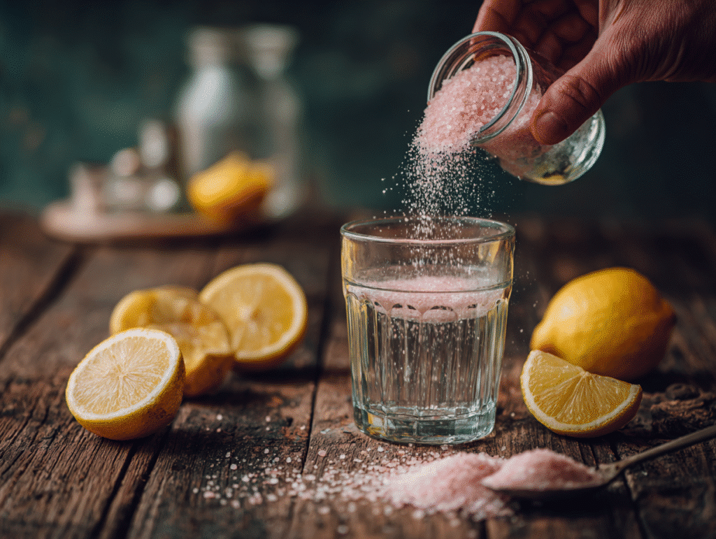 Mixing Pink Salt into Warm Water