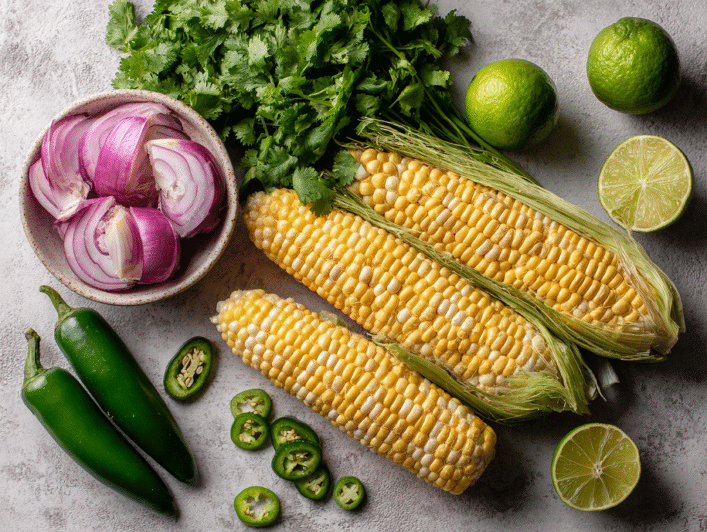 Ingredients for corn salsa