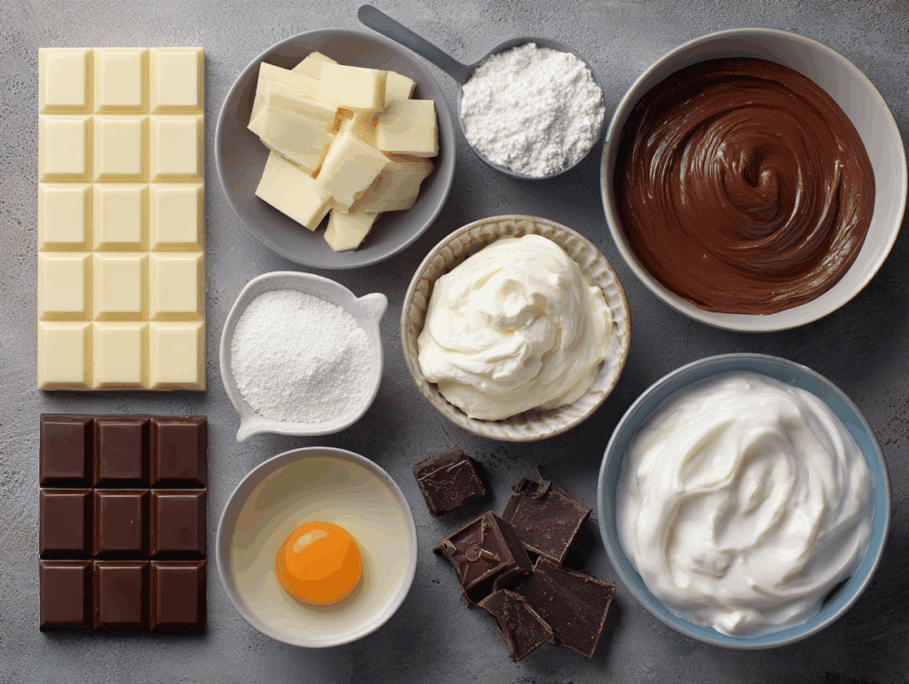 Triple Chocolate Mousse Cake Ingredients