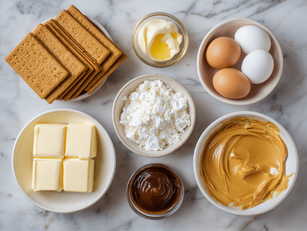 Ingredients for mini dulce de leche cheesecakes