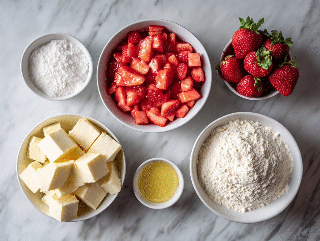 Ingredients for Strawberry Cheesecake Dump Cake