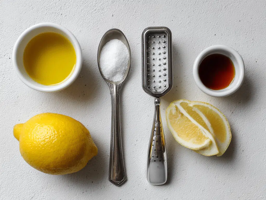 Lemon drop ingredients on kitchen counter