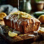 Moist lemon zucchini bread with lemon glaze