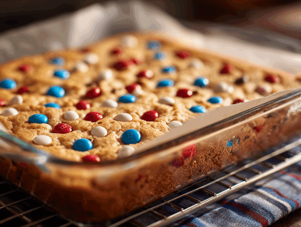 Baked Cookie Bars in Pan