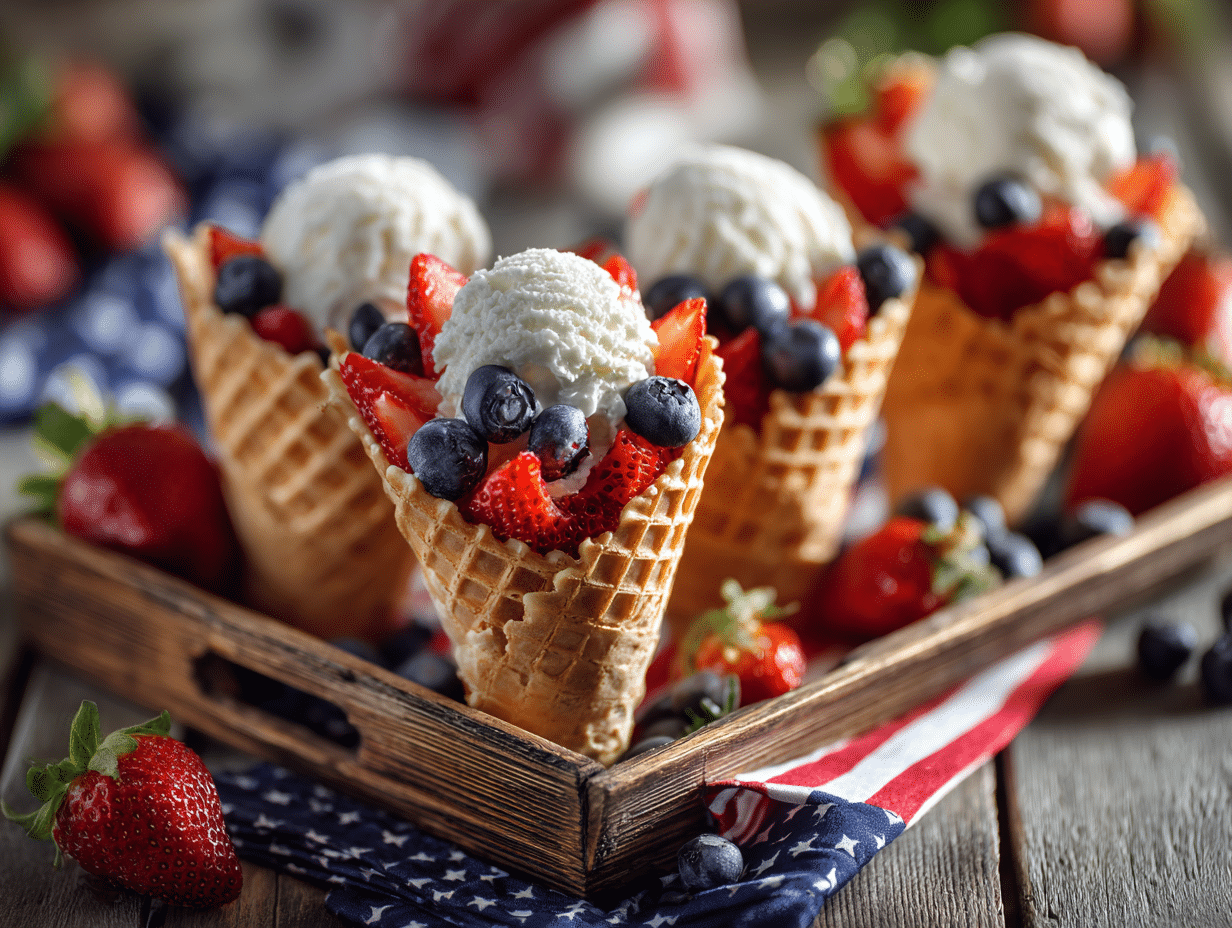 Patriotic Fruit Cones