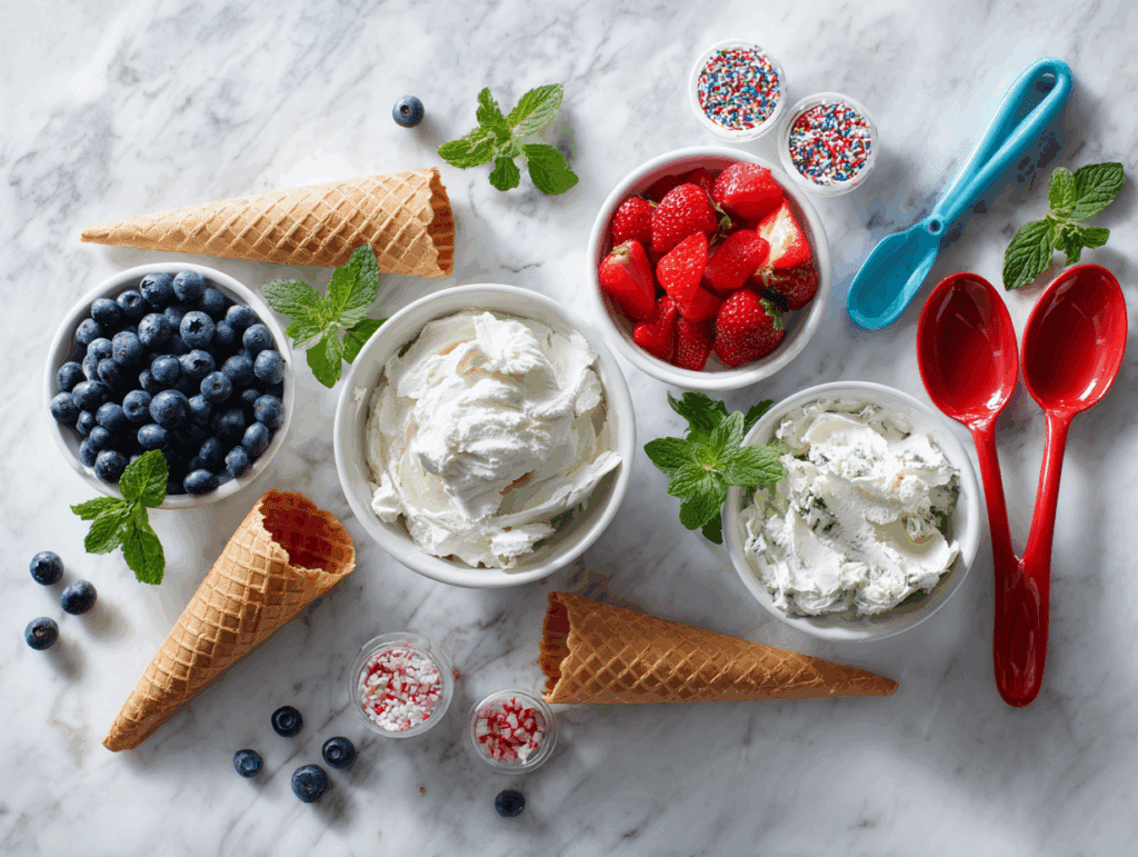 Ingredients for Patriotic Fruit Cones