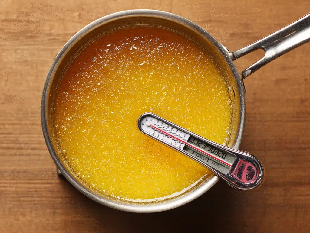 Cooking lemon drop mixture to 300 degrees