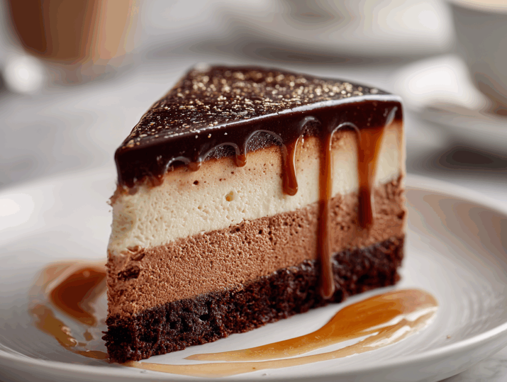 how to serve triple chocolate mousse cake