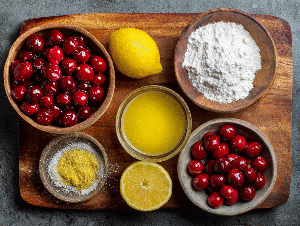 ingredients for sour cherry sauce