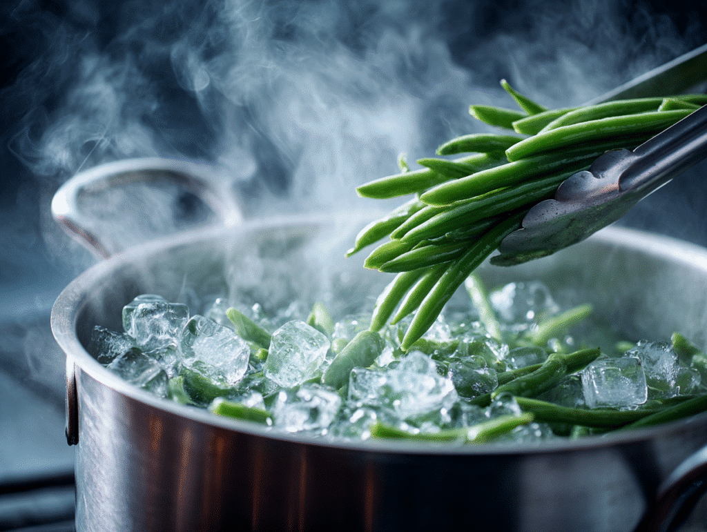 blanching green beans before freezing