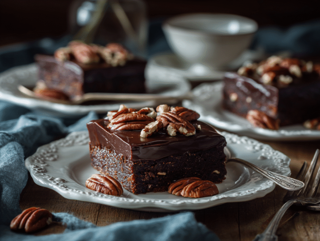 Serving Keto Texas Sheet Cake