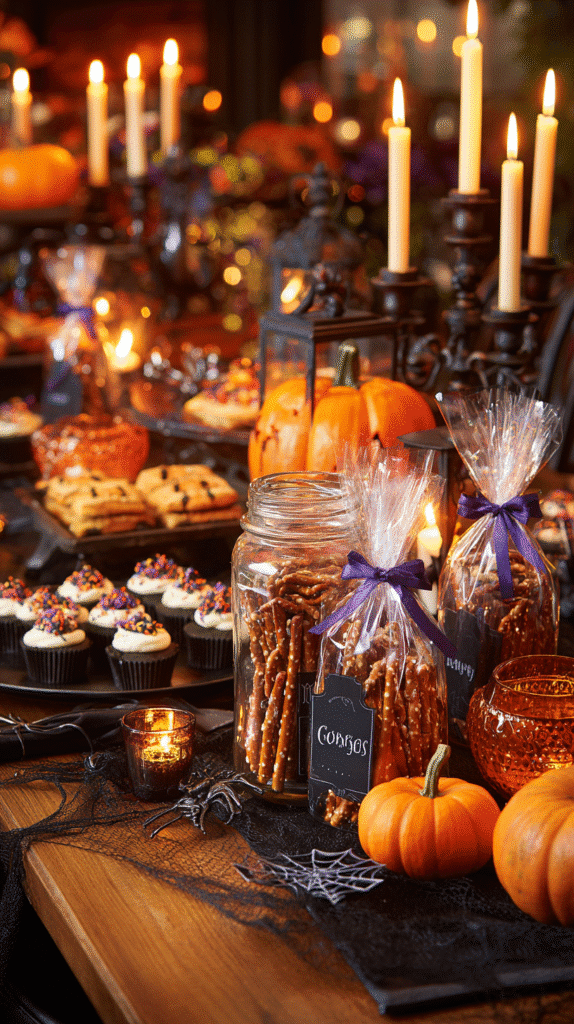 Monster Halloween Pretzels party serving idea