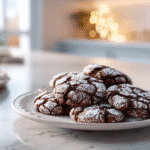 Double Chocolate Crinkle Cookies fresh from oven