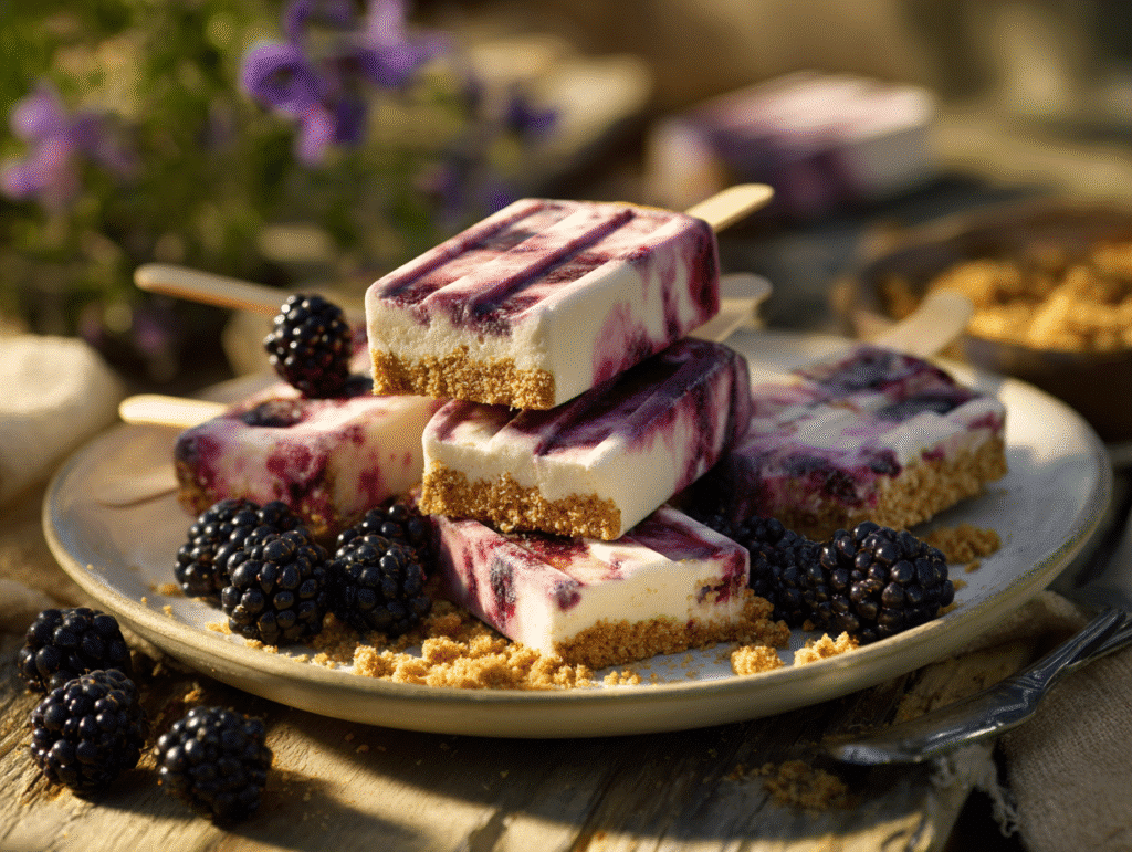 Forest Blackberry Cheesecake Pops