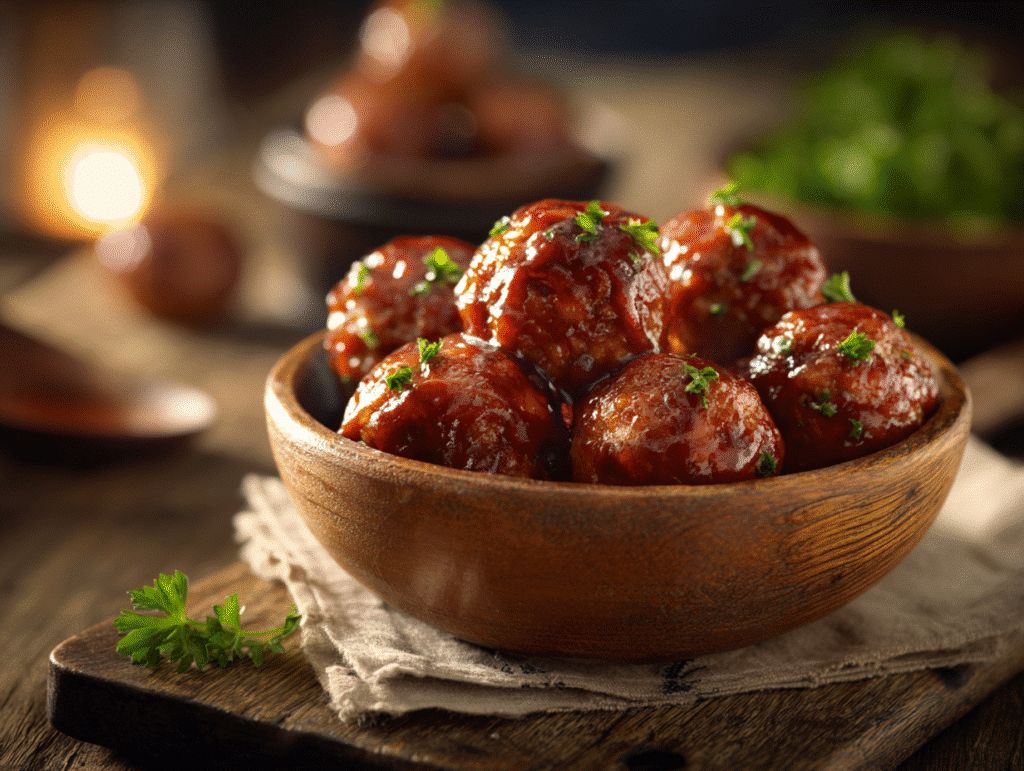 Honey BBQ Crockpot Meatballs