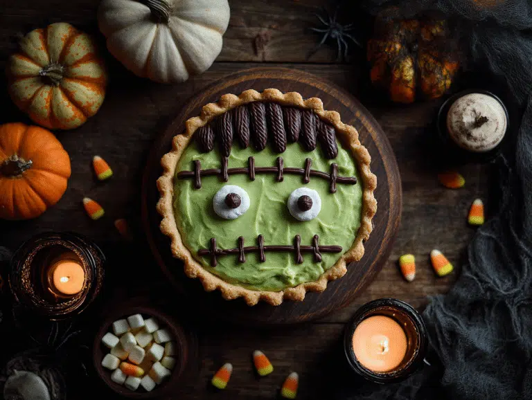 Frankenstein’s Monster Pie spooky Halloween dessert
