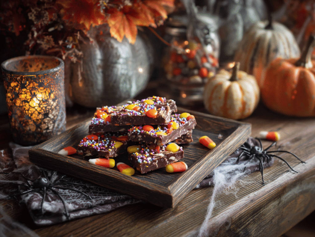 Halloween Crack Candy recipe with festive toppings