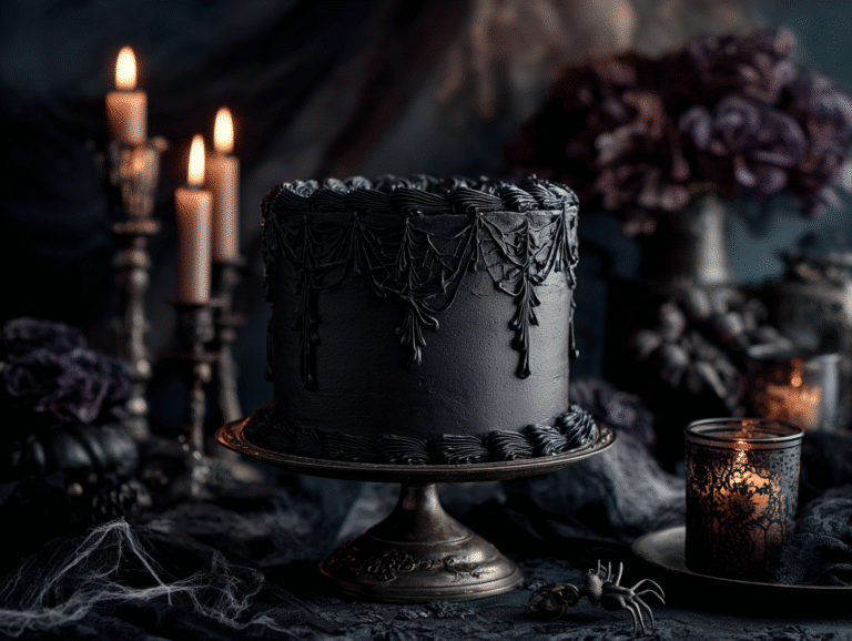 Black Velvet Halloween Cake