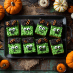 Frankenstein Rice Krispie Treats spooky desser