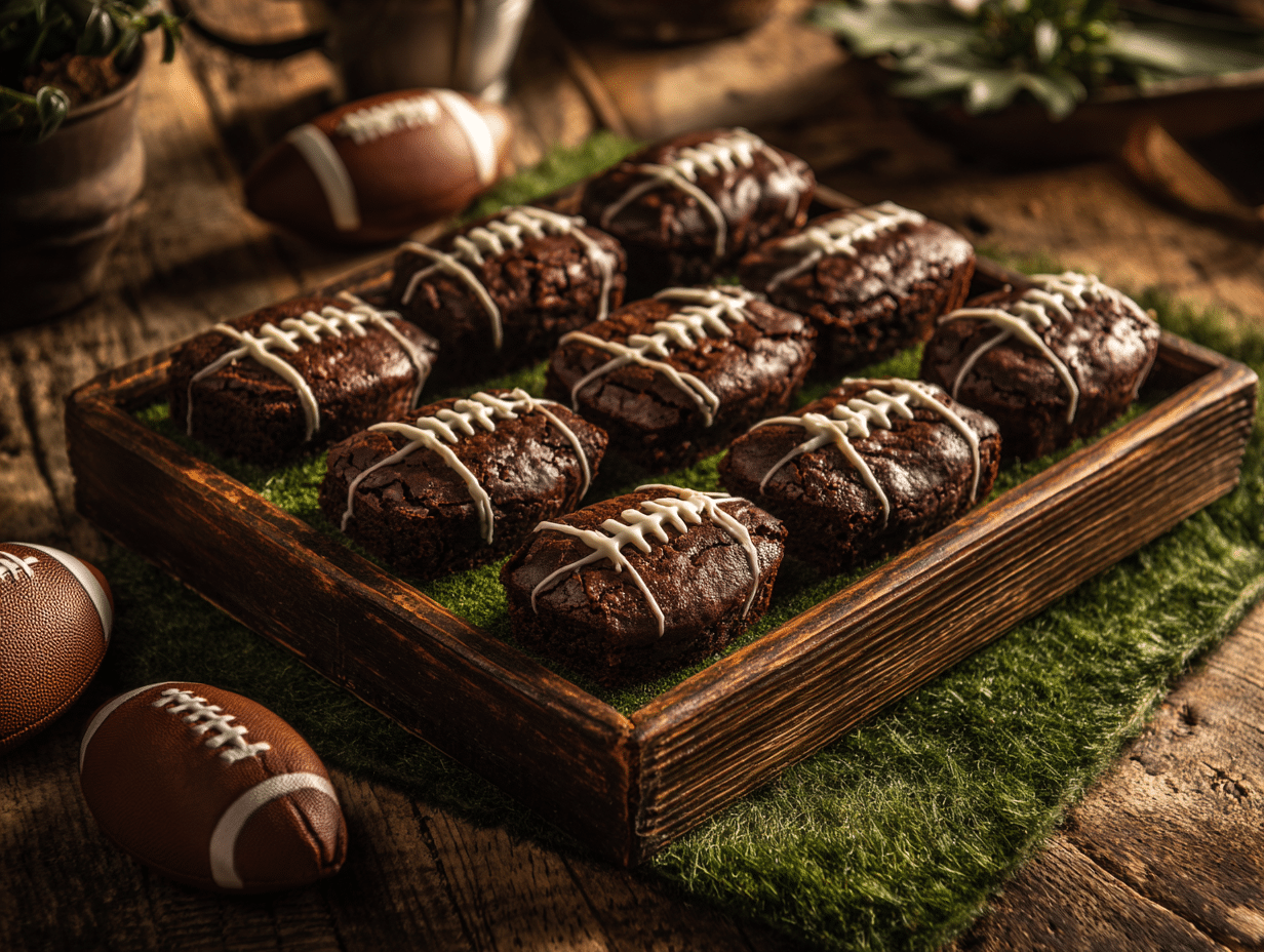 fudgy football brownies