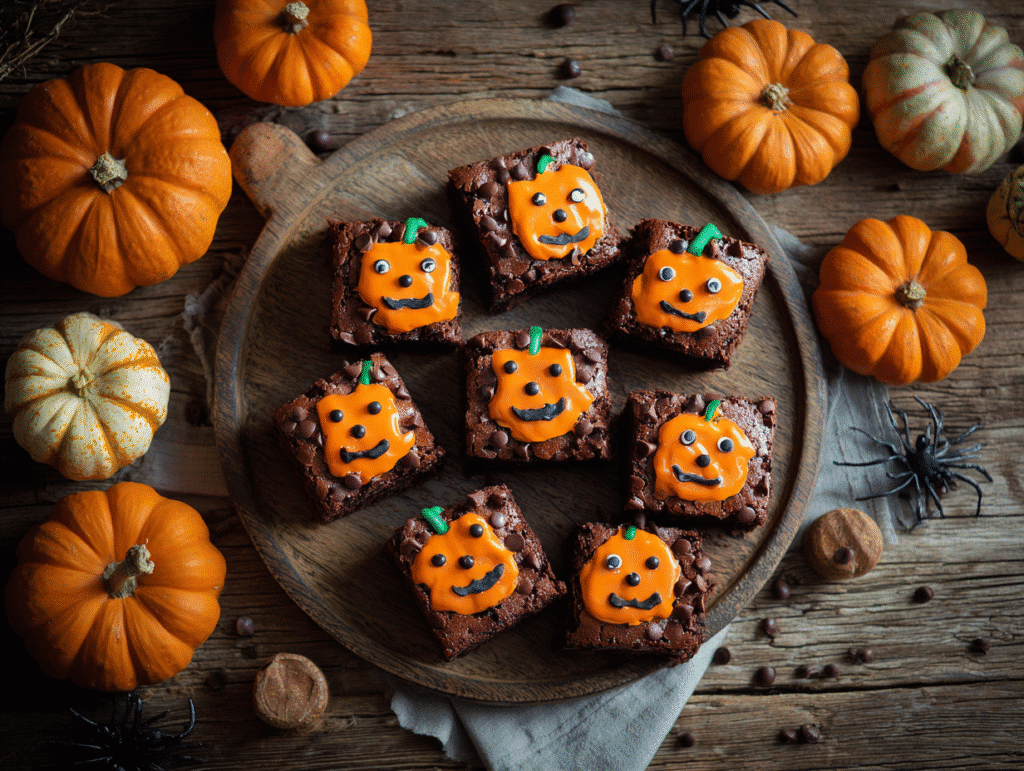 Melted Jack O’ Lantern Brownies