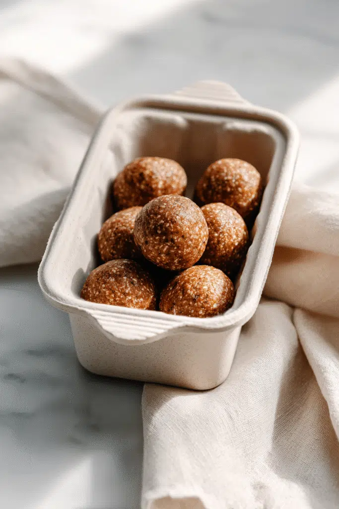 Protein balls in snack container