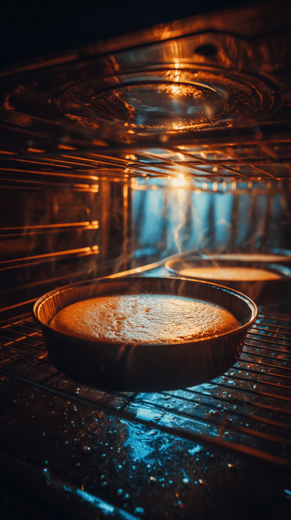 baking-cheesecake-in-oven