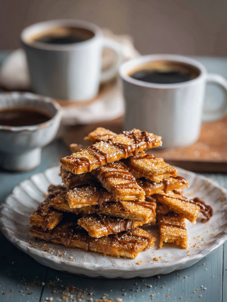 Churro Saltine Toffee served with coffee