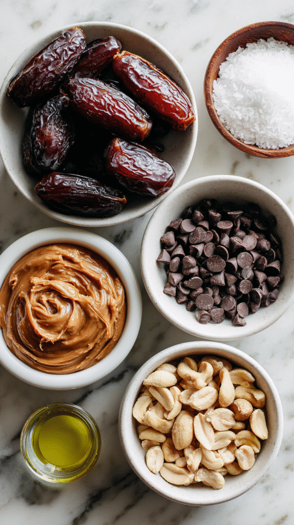 date bark recipe ingredients on table