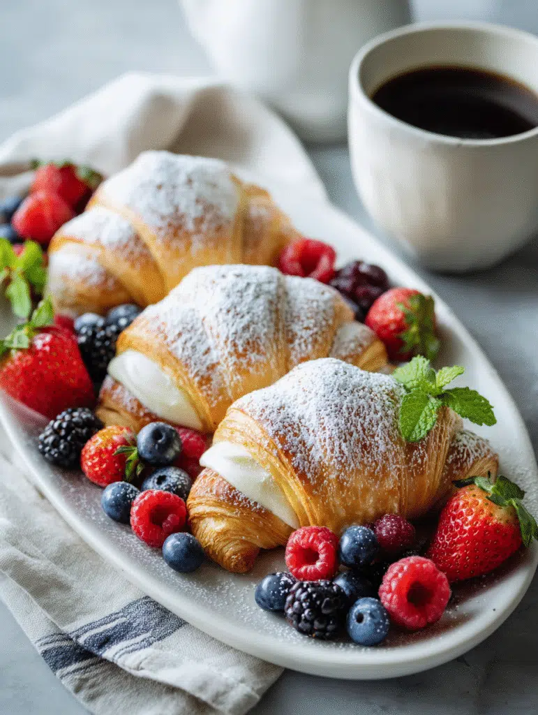 Cream cheese crescent rolls served for brunch