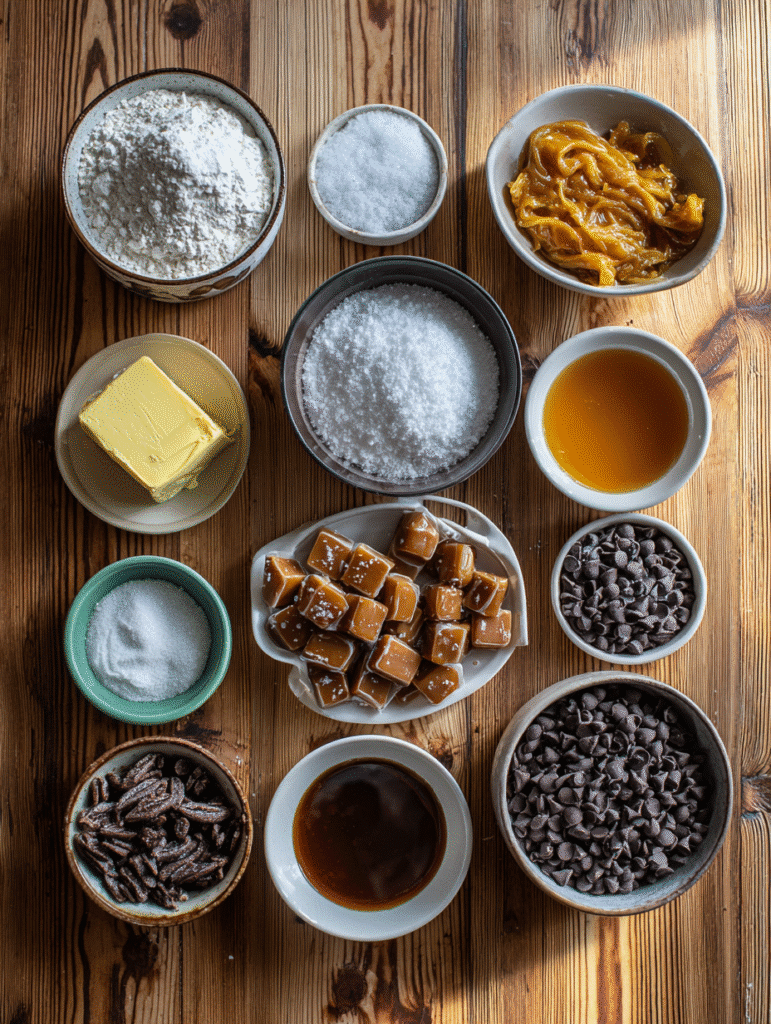 Knock You Naked Bars ingredients on wooden counter