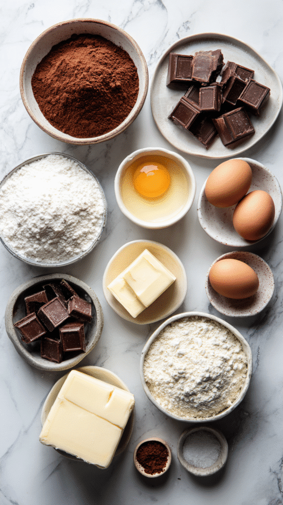Ingredients for Olympics chocolate muffins recipe