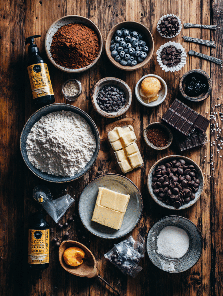 Ingredients for making spellbook brownies