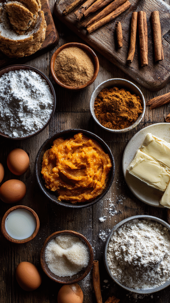 Pumpkin cinnamon roll muffins ingredients